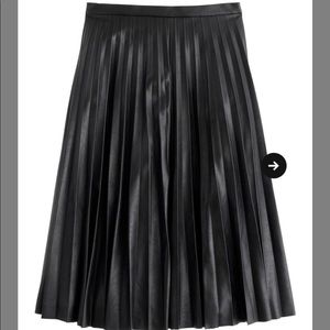 Jcrew pleated faux leather midi skirt
